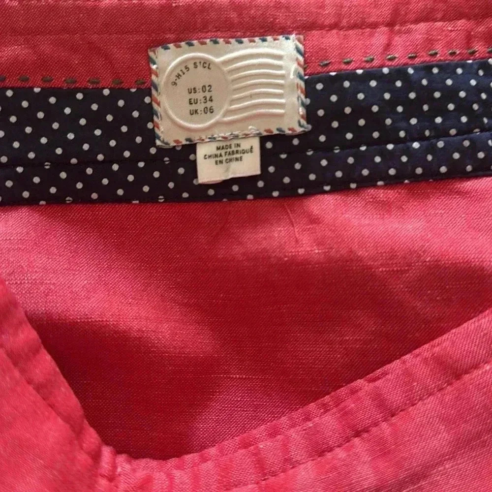 Anthropologie Postmark Vast Wrap Skirt Women's Size US 2 Silk Linen - Picture 7 of 7